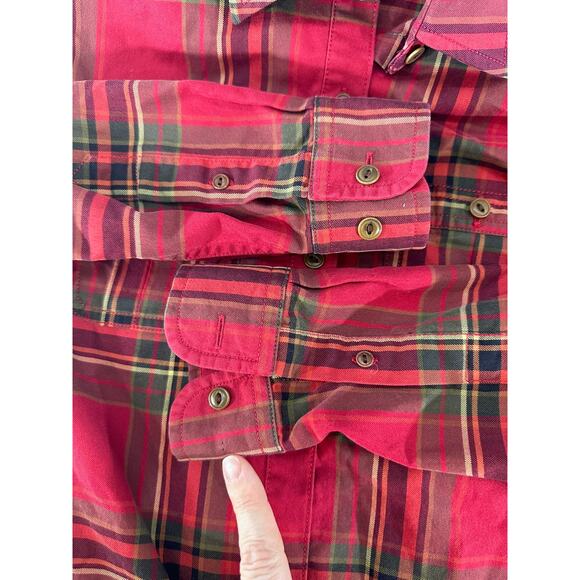 Vintage Lauren by Ralph Lauren Women's sz S Petite Red Plaid Button Down Flannel - Picture 11 of 11